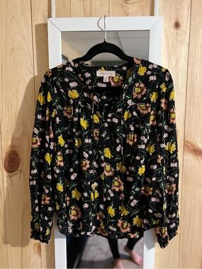 Philosophy Black Floral Blouse Viscose